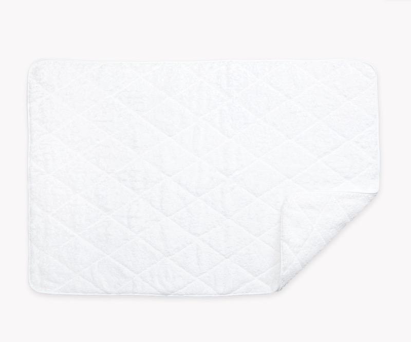 Cairo Quilted Tub Mat by Matouk | White with White Trim