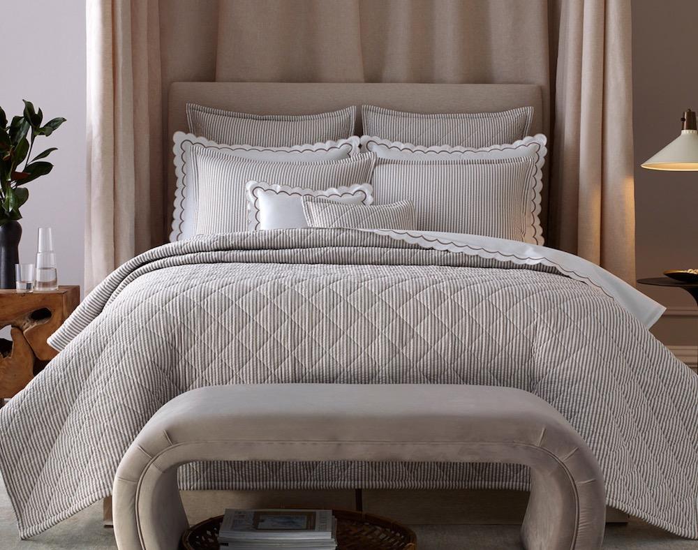 Matteo Quilted Bedding | Matouk at Fig Linens and Home - Lifestyle View 1