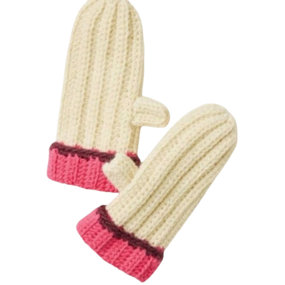 Mer Sea Brightside Mittens - Cream / Pink by Mersea - Brightside Mittens - FINAL SALE Cream / Pink at FIG LINENS AND HOME - 1