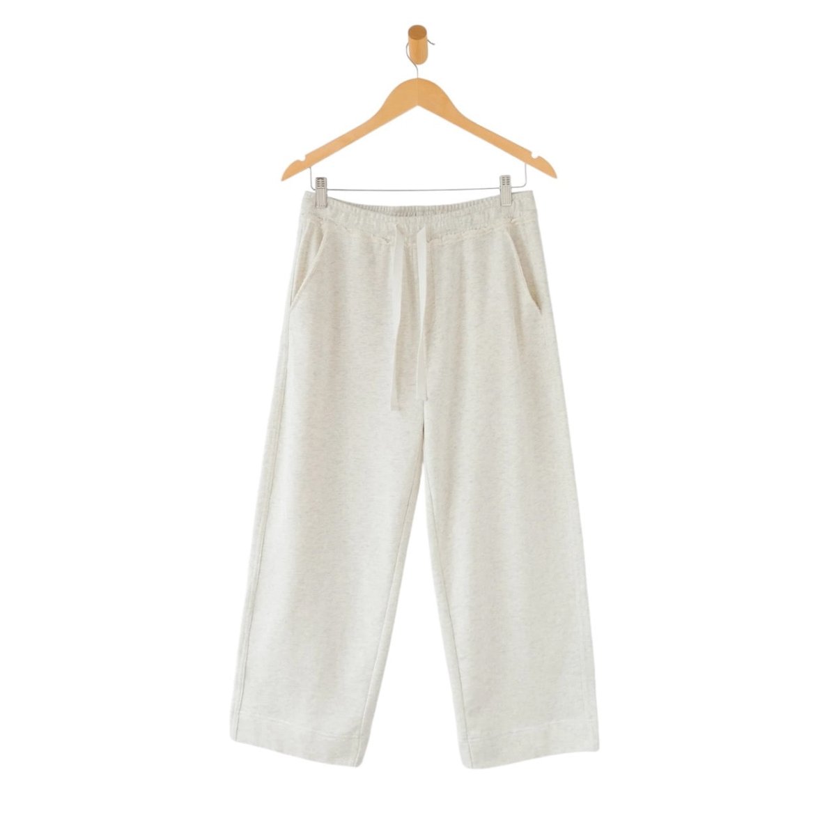 Sweatpant - Frenchie Wide Leg Pant Ash Heather by Mersea | French Terrycloth - Hanging View