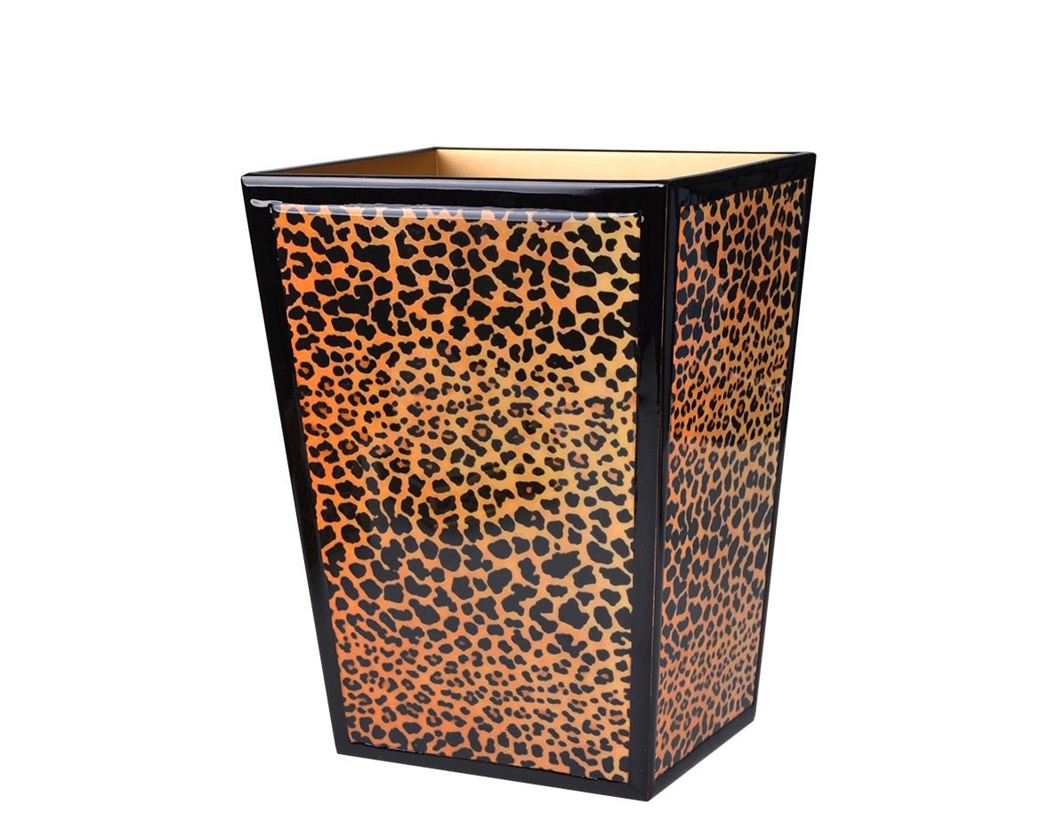 Mike Ally Congo Animal Print Bath Accessories Wastebasket at Fig Linens and Home