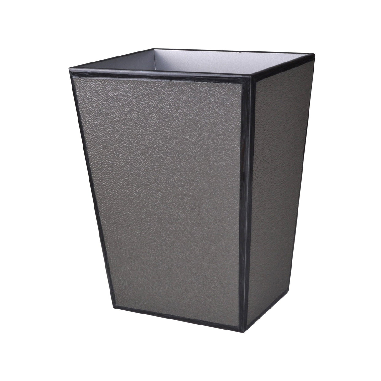 Wastebasket in Black - Shagreen Luxury Bath Accessories by Mike + Ally at Fig Linens and Home