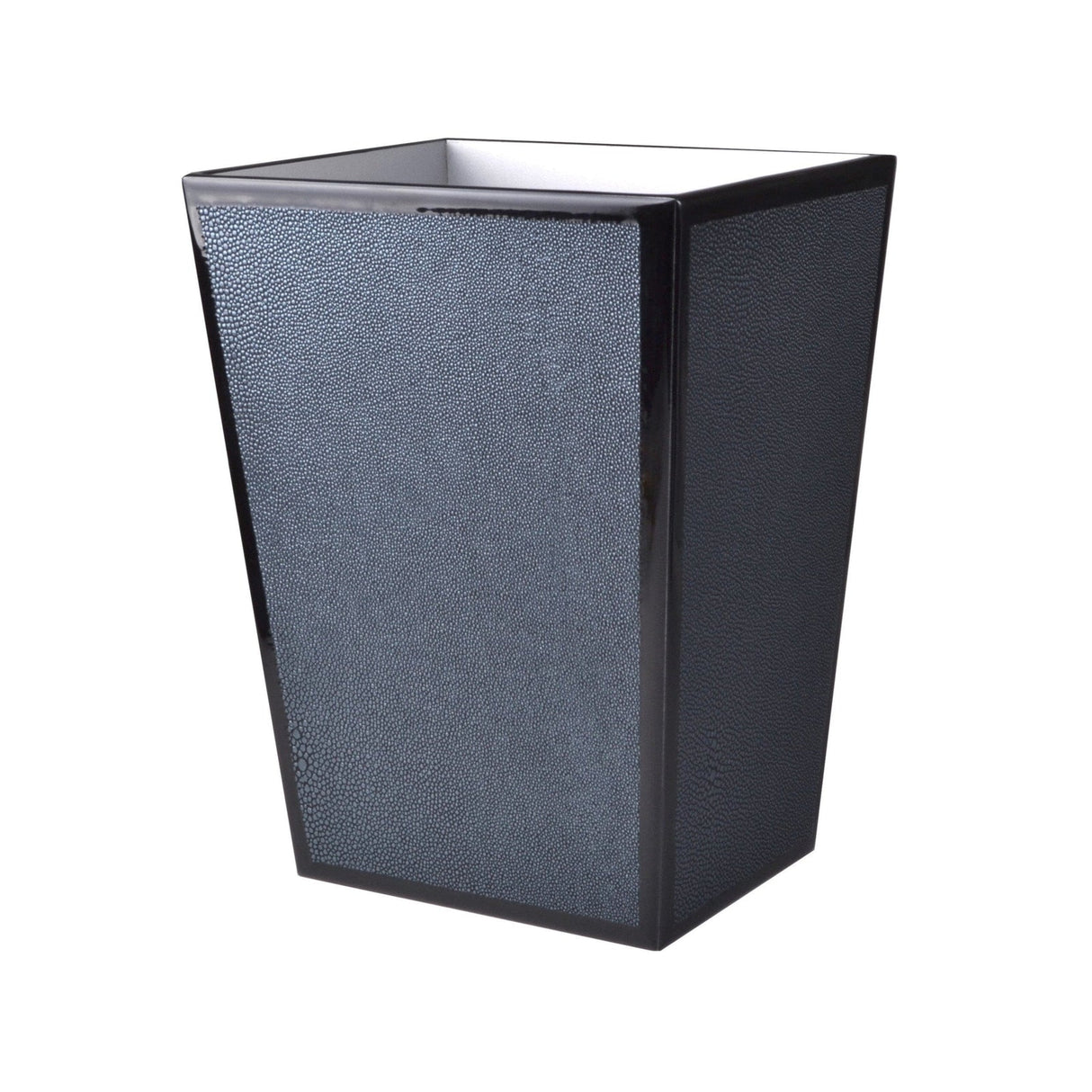 Wastebasket in Charcoal - Shagreen Luxury Bath Accessories by Mike + Ally at Fig Linens and Home