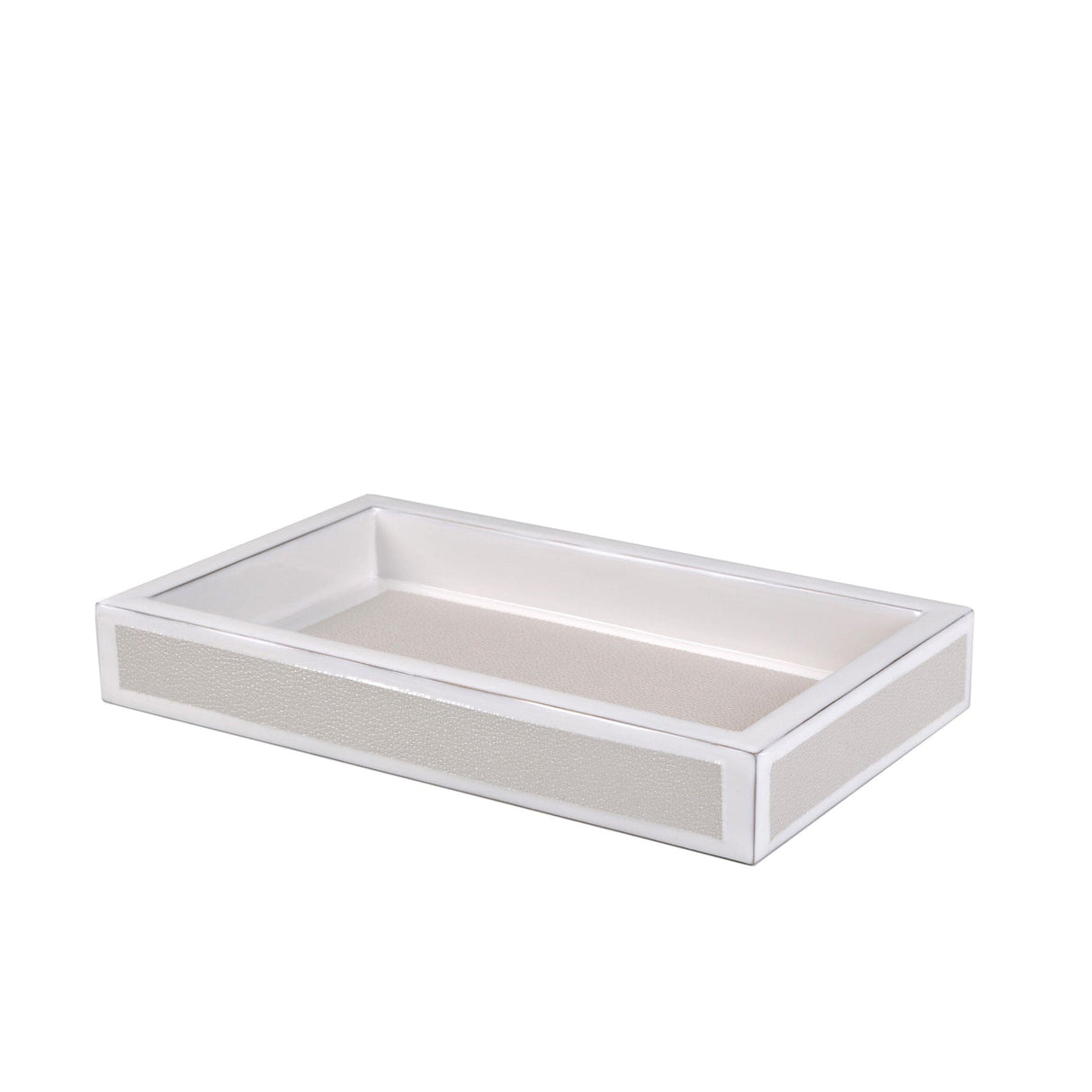 Vanity Tray in Pearl - Shagreen Luxury Bath Accessories by Mike + Ally at Fig Linens and Home
