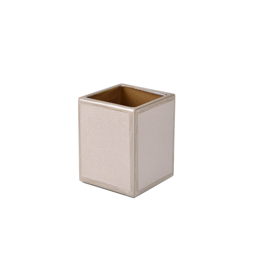 Brush Cup in Putty - Shagreen Luxury Bath Accessories by Mike + Ally at Fig Linens and Home
