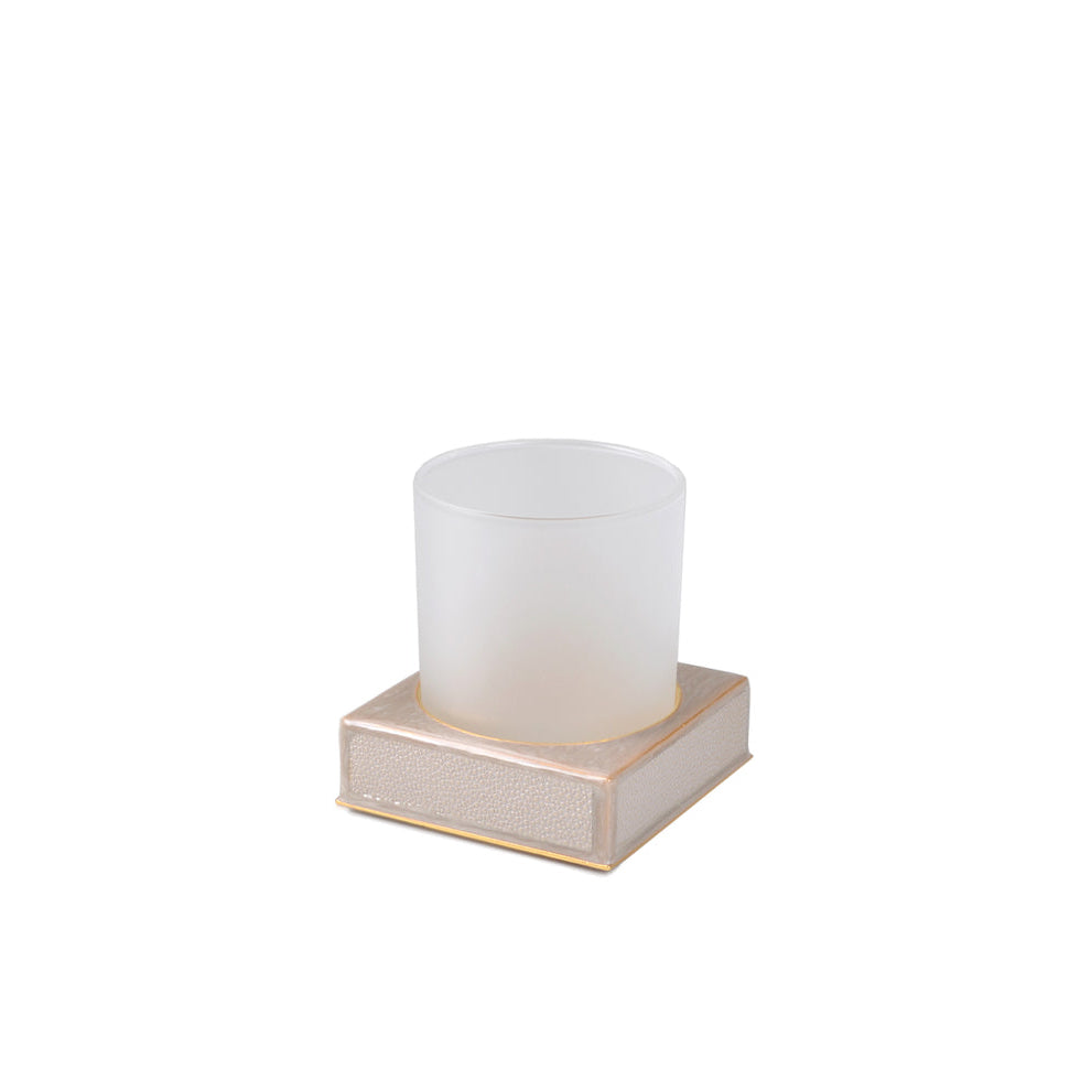 Tumbler in Putty - Shagreen Luxury Bath Accessories by Mike + Ally at Fig Linens and Home