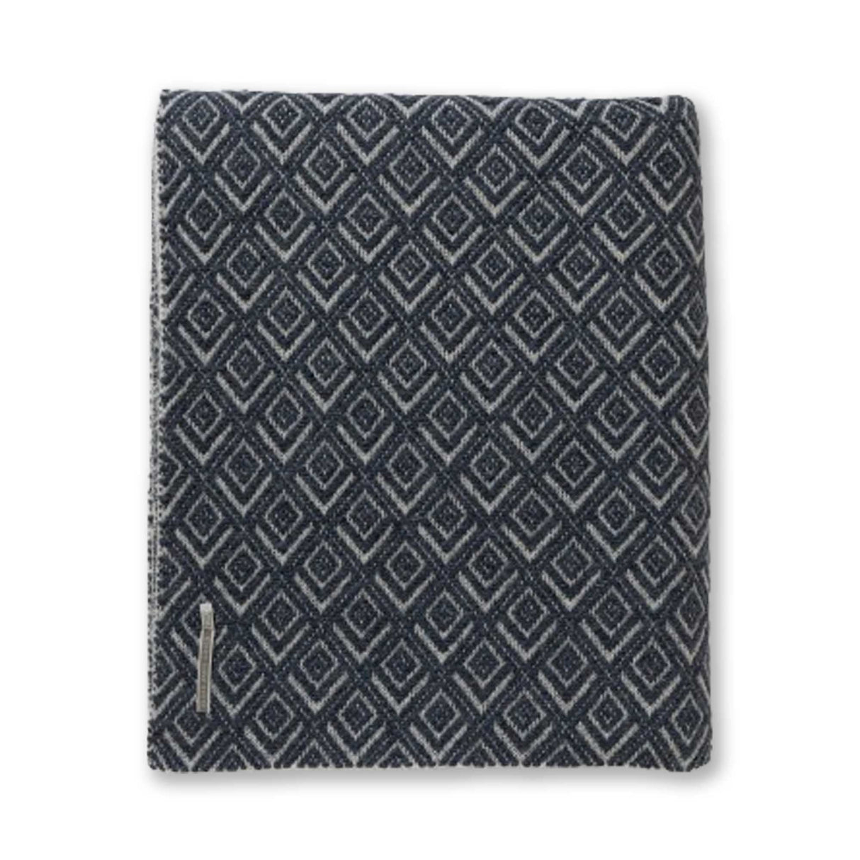 Mystic Bed Blanket by Alicia Adams Alpaca - Navy Blue with Ivory at Fig Linens and Home