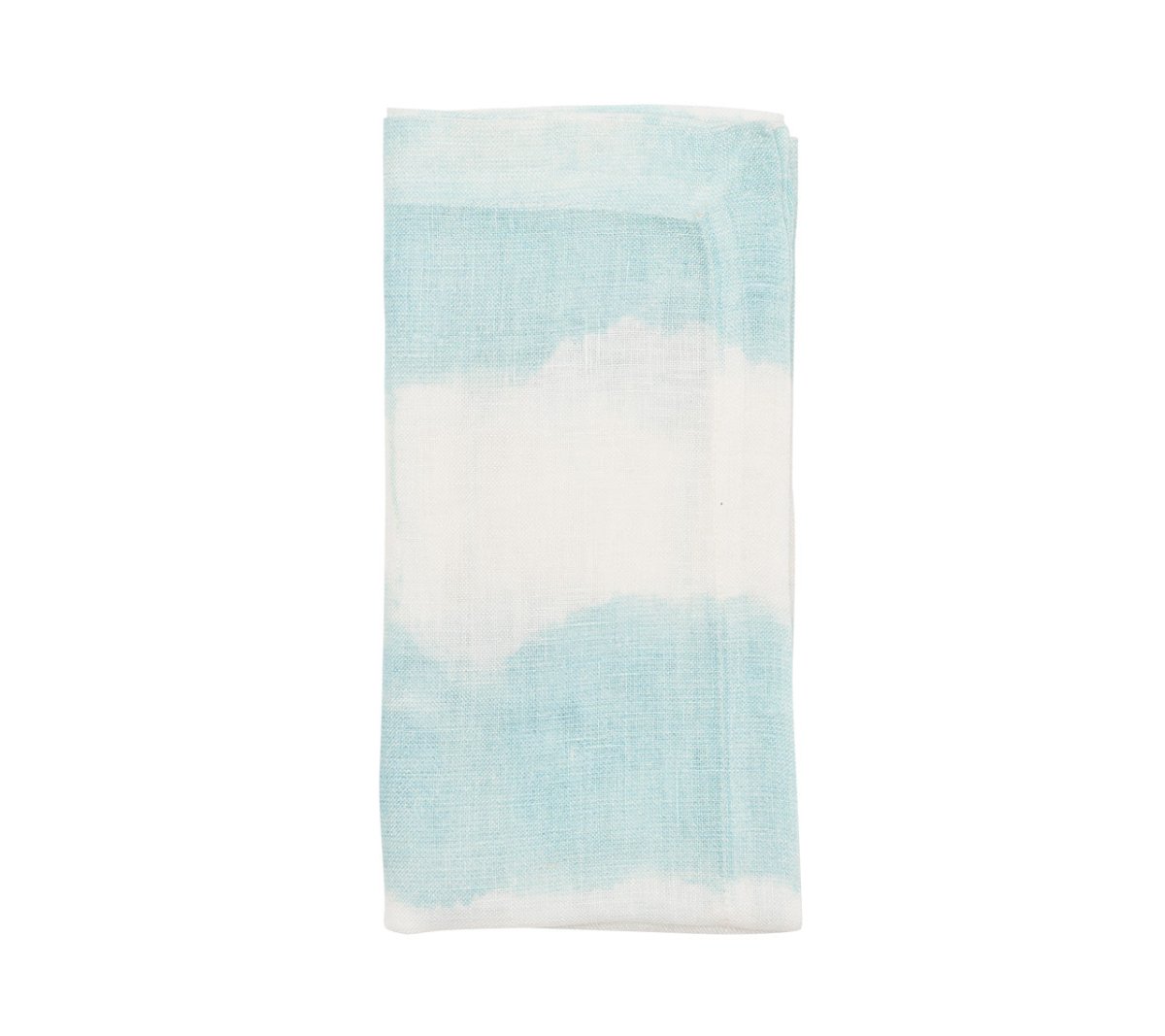 Kim Seybert Watercolor Stripe Napkins in White & Seafoam Set of 4 by Kim Seybert - White/Seafoam 21"L x 21"W x 0.1"H Napkin - Set of 4 at FIG LINENS AND HOME - 1