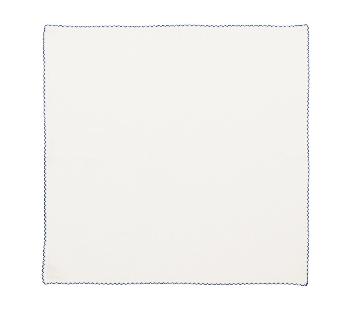 Kim Seybert Casbah Napkins Set of 4 White & Blue by Kim Seybert - White/Blue Set of 4 Napkins - 21"L x 21"W x 0.1"H at FIG LINENS AND HOME - 3