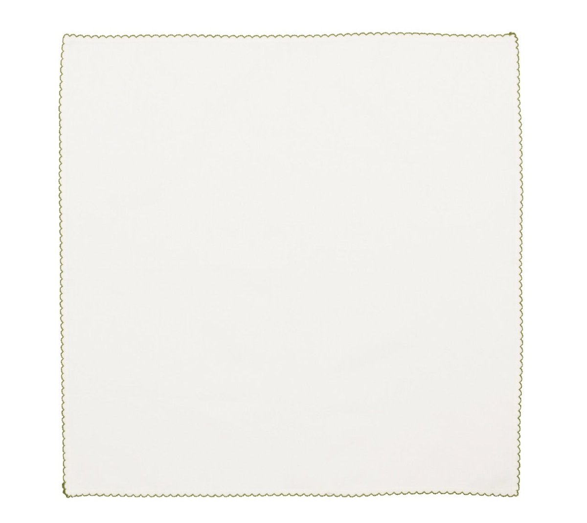 Kim Seybert Casbah Napkins Set of 4 White & Green by Kim Seybert - White/Green Set of 4 Napkins - 21"L x 21"W x 0.1"H at FIG LINENS AND HOME - 3