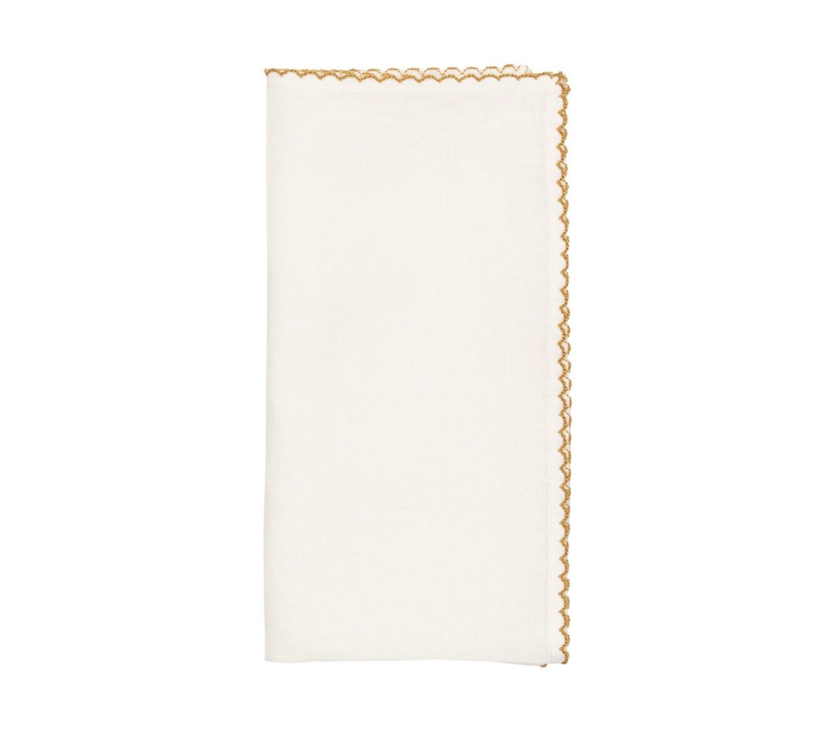 Kim Seybert Casbah Napkins Set of 4 White & Natural by Kim Seybert - White/Natural Set of 4 Napkins - 21"L x 21"W x 0.1"H at FIG LINENS AND HOME - 1