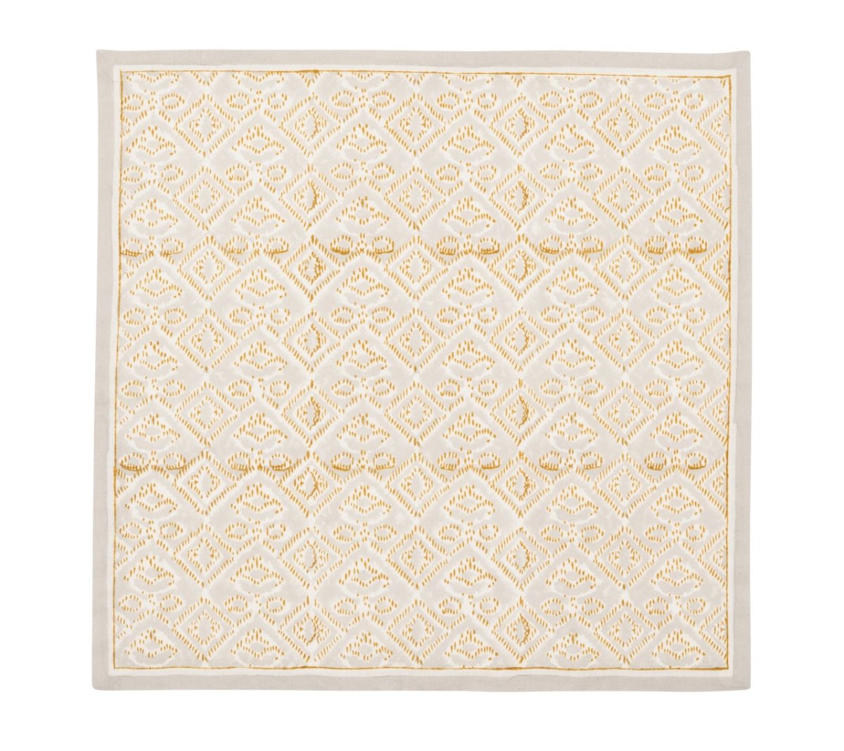 Kim Seybert Alfresco Napkins Set of 4 in Natural & Gray by Kim Seybert - Natural/Gray Napkins Set of 4 - 21"L x 21"W x 0.1"H at FIG LINENS AND HOME - 3