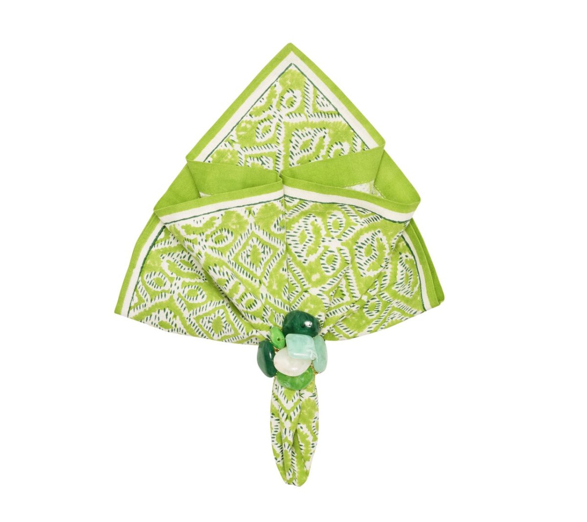 Kim Seybert Alfresco Napkins Set of 4 in Olive & Green by Kim Seybert - Olive/Green Napkins Set of 4 - 21"L x 21"W x 0.1"H at FIG LINENS AND HOME - 2