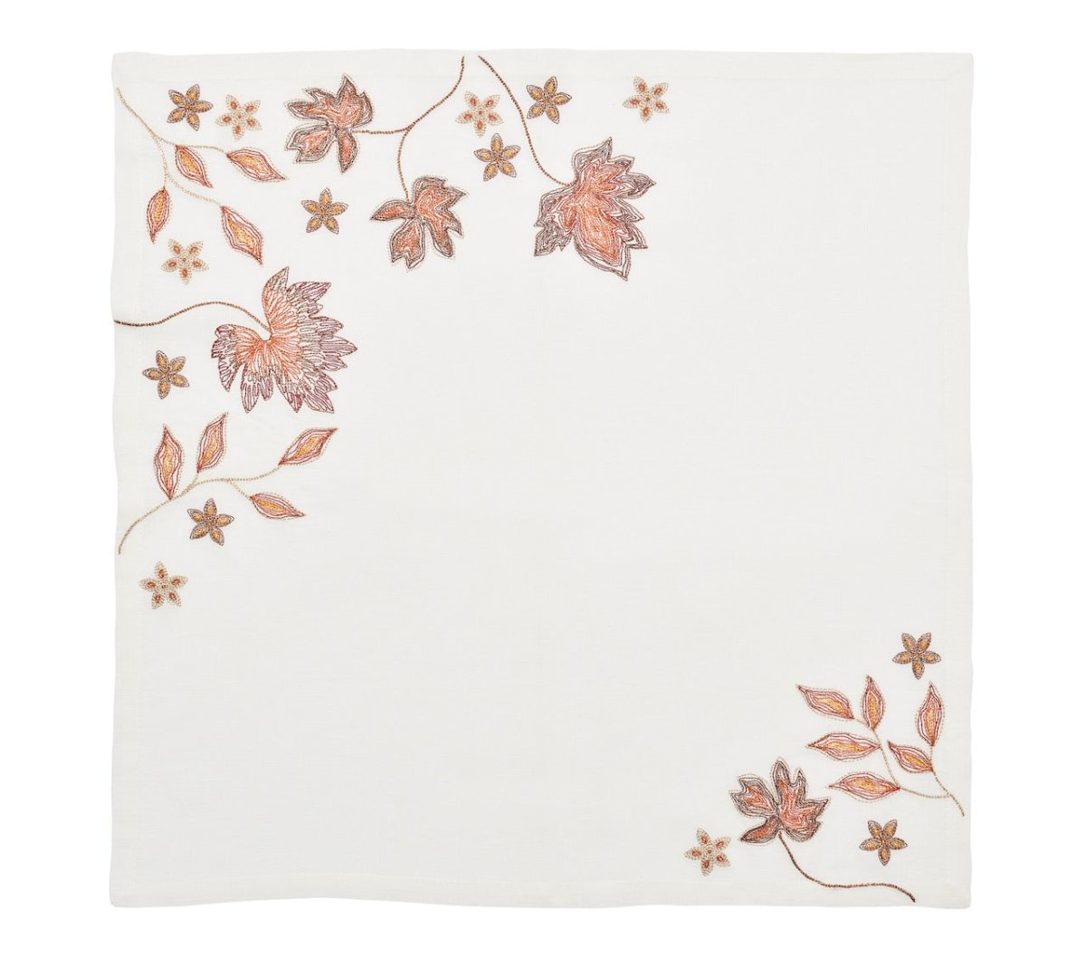 Kim Seybert Maple Hues Napkin in White & Multi Set of 4 by Kim Seybert - WHITE/MULTI 21"L x 21"W x 0.1"H Napkin - Set of 4 at FIG LINENS AND HOME - 6