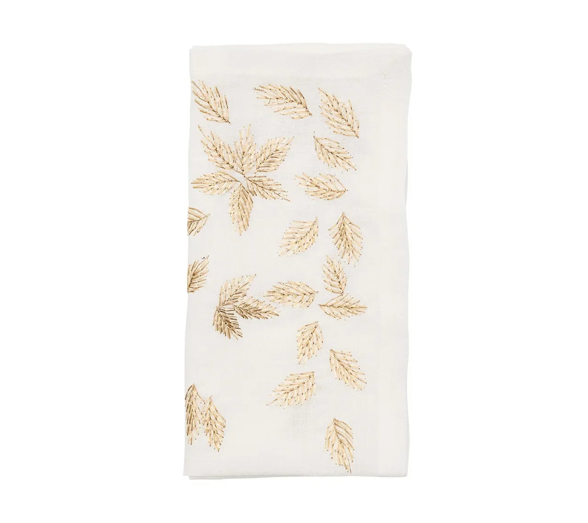 Gilded Breeze White/Gold Napkin | Kim Seybert at Fig Linens and Home