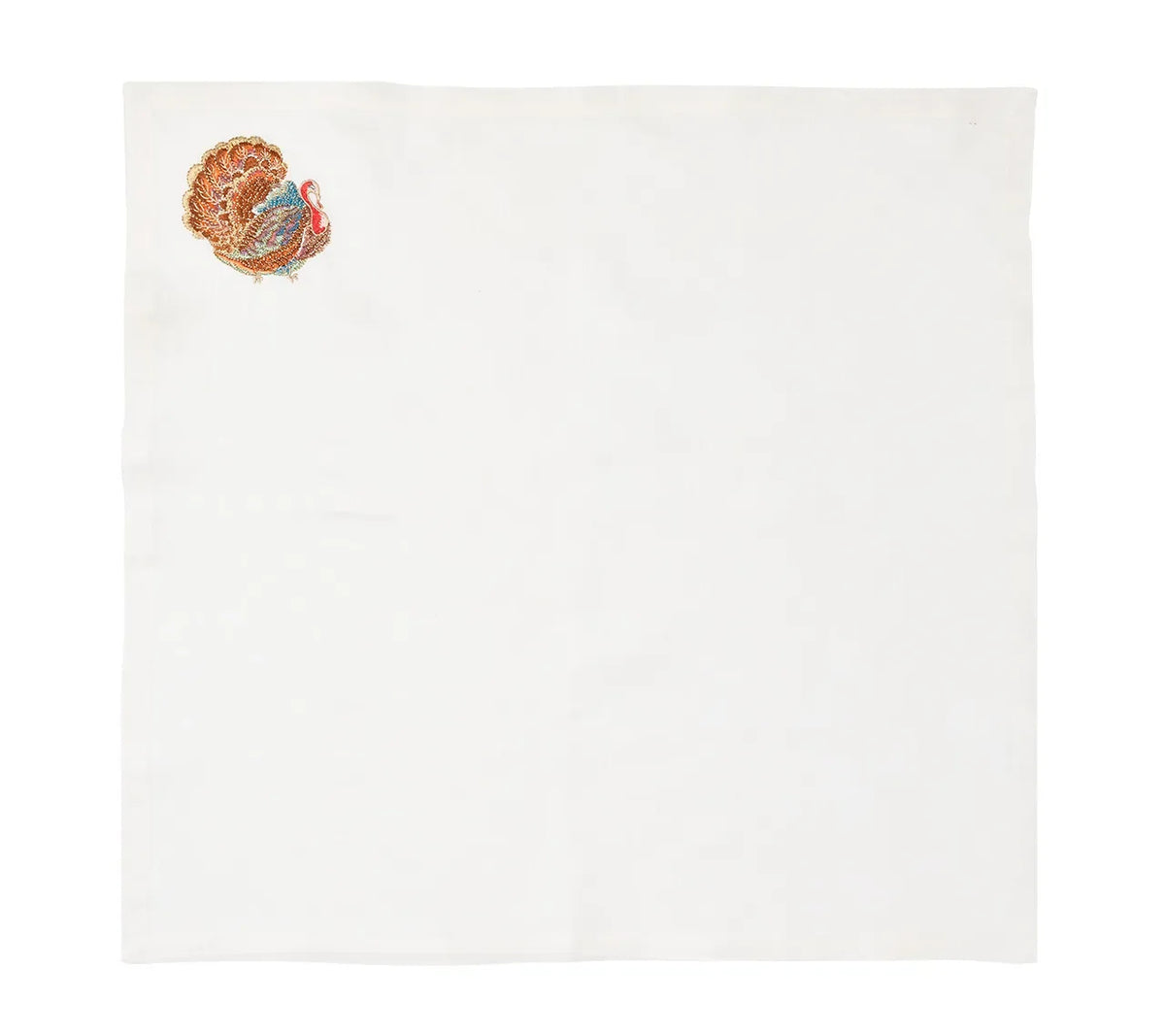 Gobble White/Multi Napkin Detail 4 | Kim Seybert at Fig Linens and Home