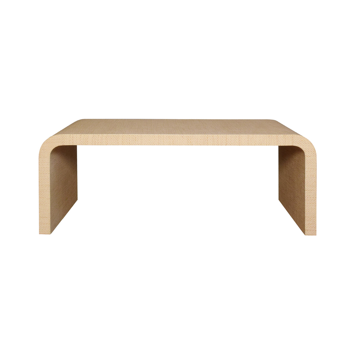 Worlds Away Newbury Natural Grasscloth Waterfall Coffee Table at Fig Linens and Home - Front or Back
