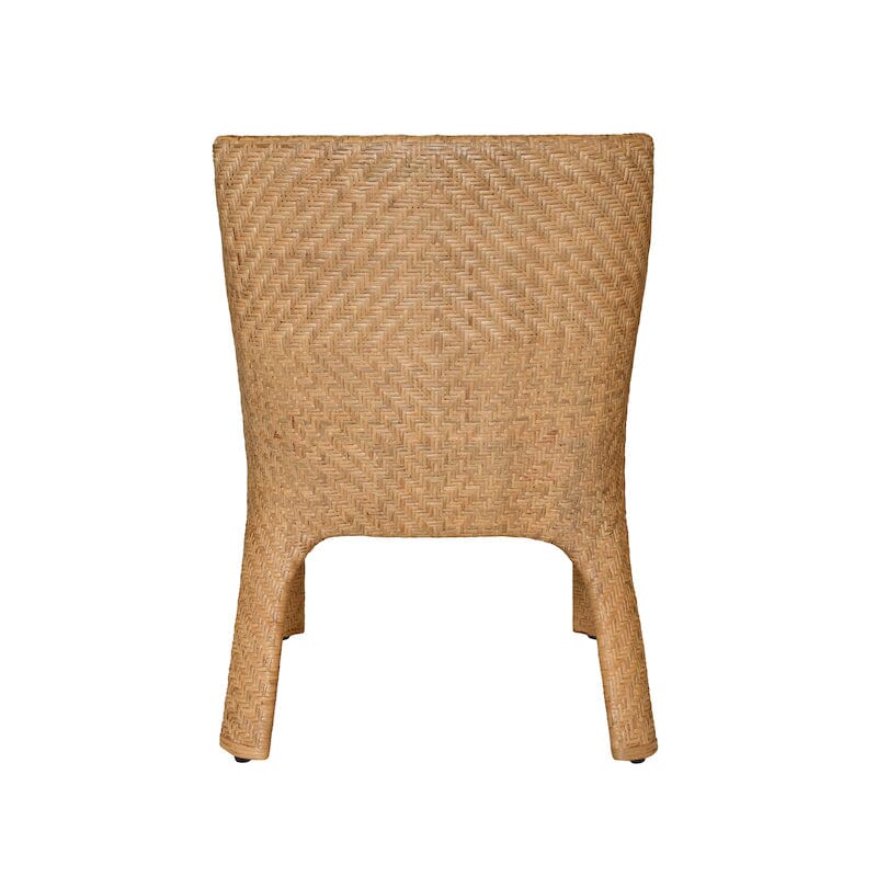 Noelle Basketweave Rattan Dining Chair | Worlds Away Furniture - Reverse of Chair