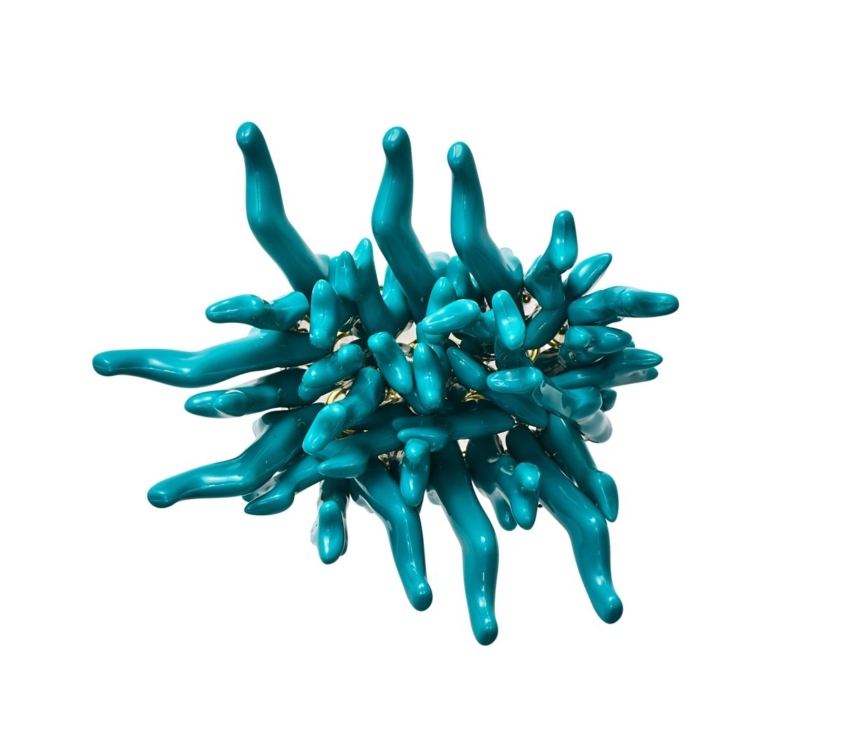 Kim Seybert Amalfi Napkin Ring in Turquoise Set of 4 in a Gift Box by Kim Seybert - TURQUOISE 3.25"L x 2.25"W x 3.5"H Napkin Ring - Set of 4 at FIG LINENS AND HOME - 3