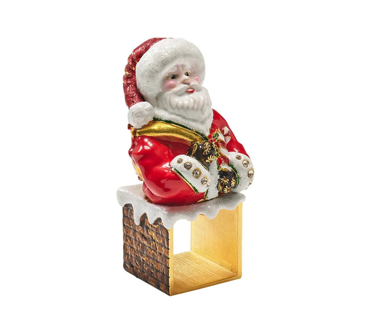 Santa Red/White Napkin Ring | Kim Seybert at Fig Linens and Home