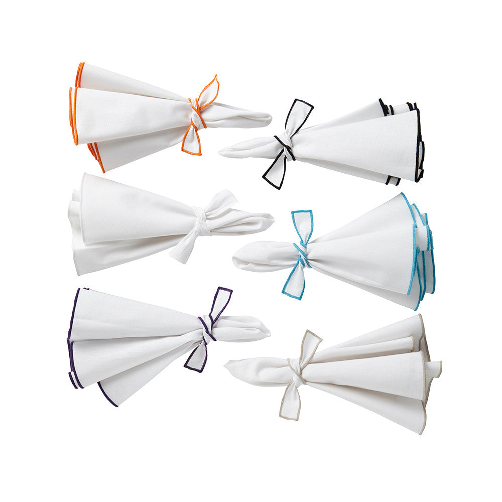 Napa White & Olive Napkin Lifestyle | Mode Living at Fig Linens and Home