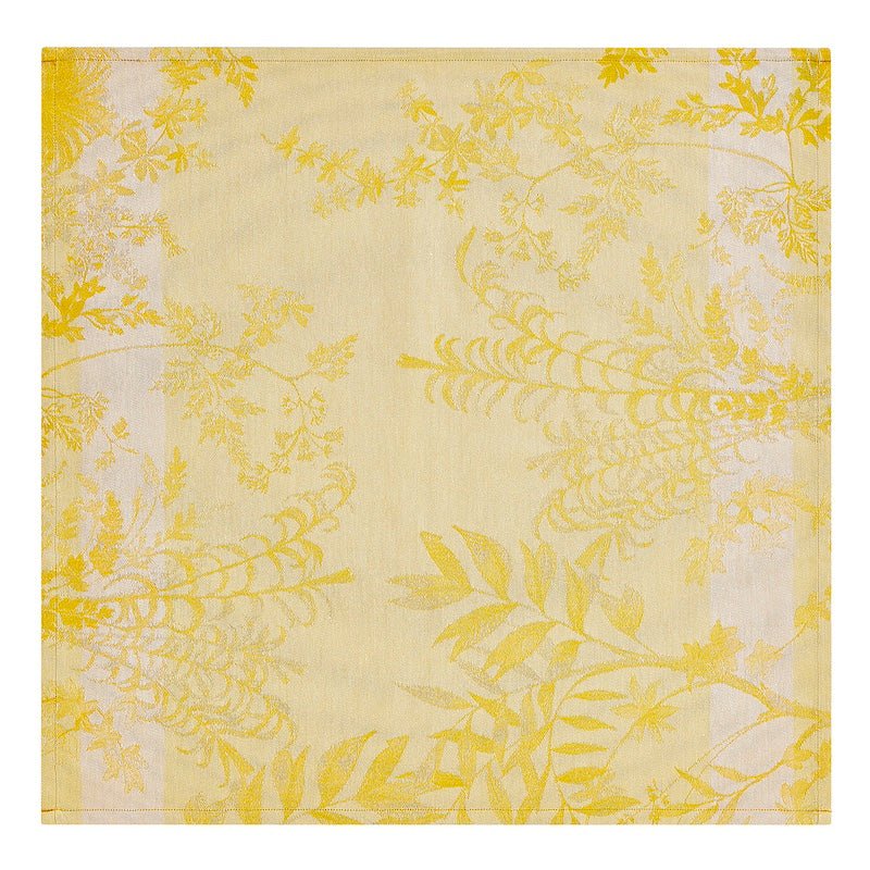 Dinner Napkin - Jardin d'eden yellow napkin by le jacquard français at Fig Linens and Home