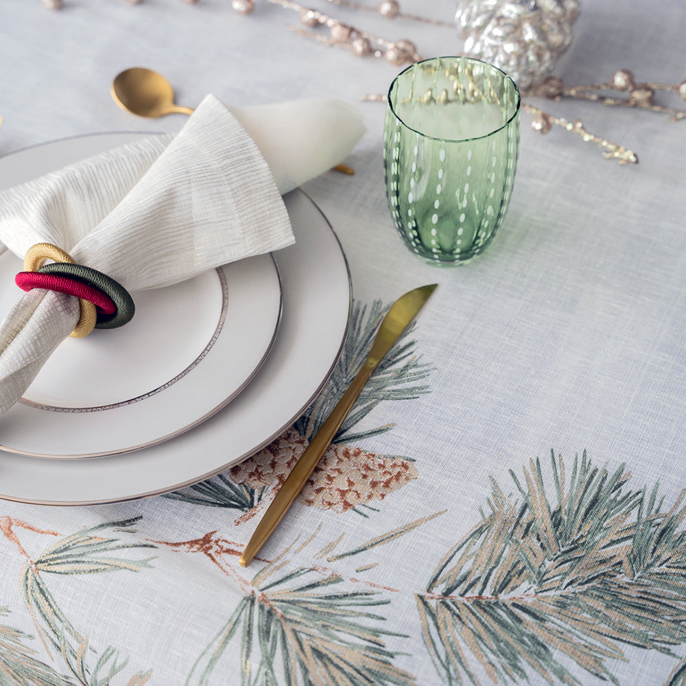 Newbury White Tablecloth Detail 2 | Mode Living at Fig Linens and Home