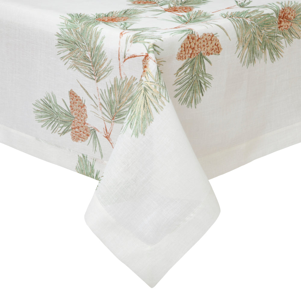 Newbury White Tablecloth Detail 3 | Mode Living at Fig Linens and Home