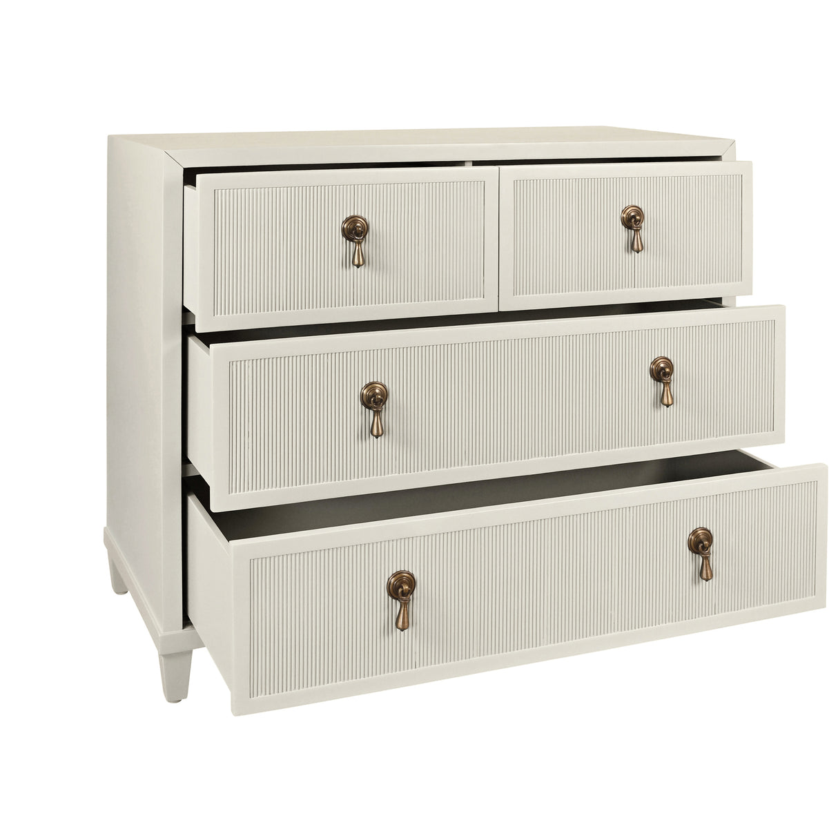Dresser Drawers Open View - Pascal Antique White Dresser by Worlds Away at Fig Linens and Home