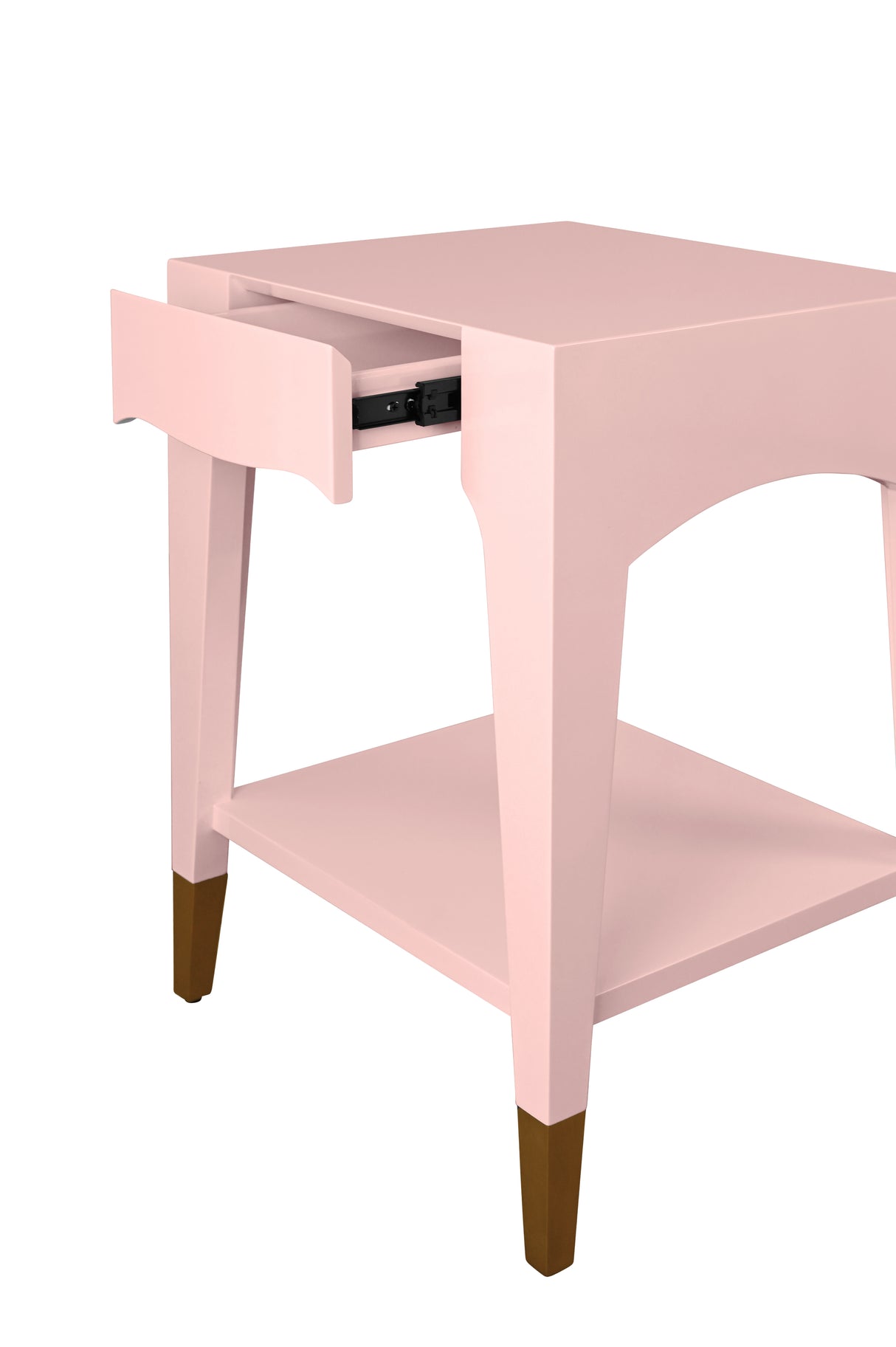Patti Pink Side Table by Worlds Away | Petite End Table Open Drawer View at Fig Linens and Home