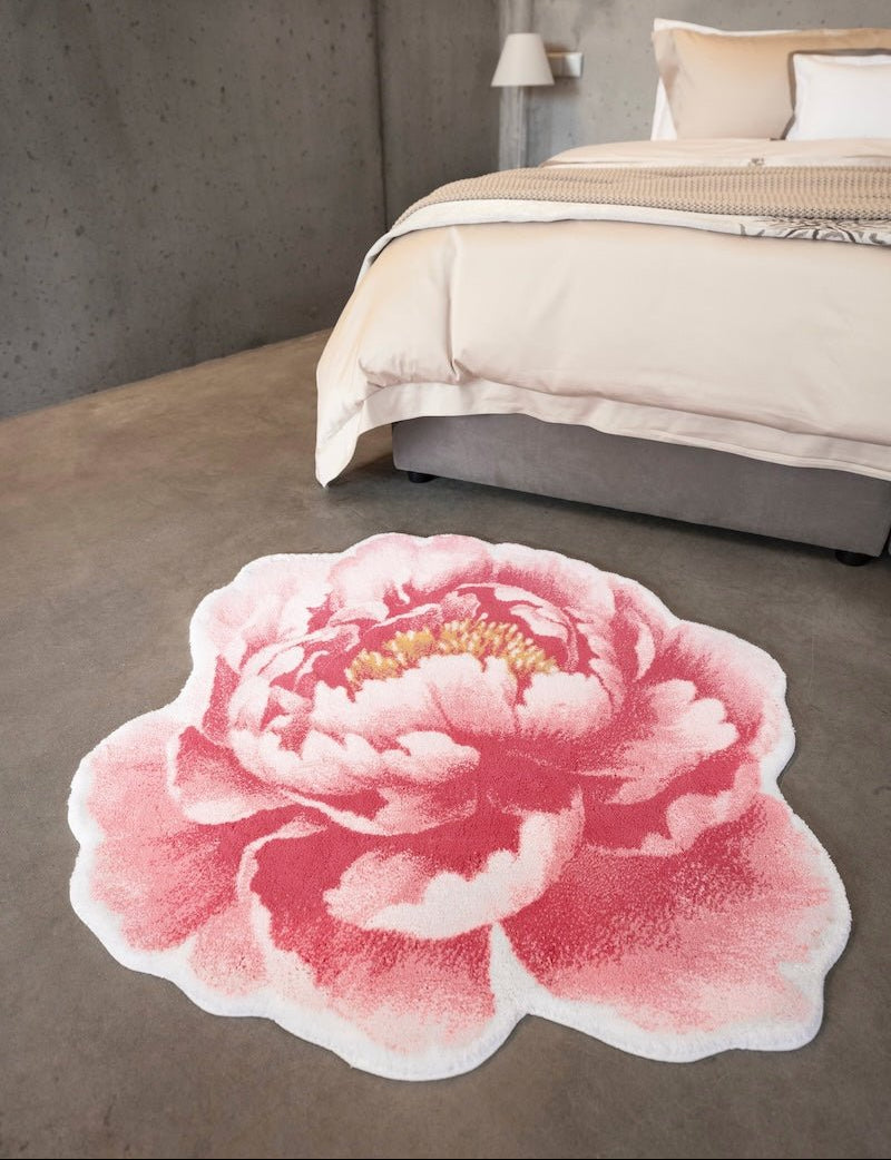 Abyss Bath Rug - Pivoine Flamingo Pink Floor Rug 573 in bedroom