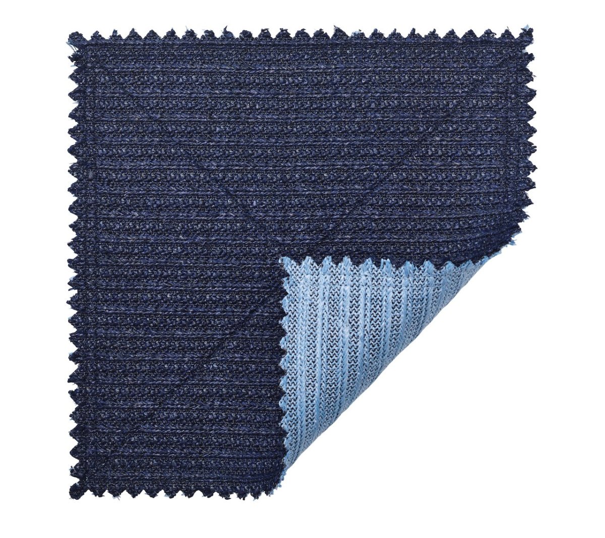 Kim Seybert Vista Placemats Set of 4 in Navy & Periwinkle by Kim Seybert - Navy/Periwinkle Placemats Set of 4 - 15"L x 15"W x 0.1"H at FIG LINENS AND HOME - 1