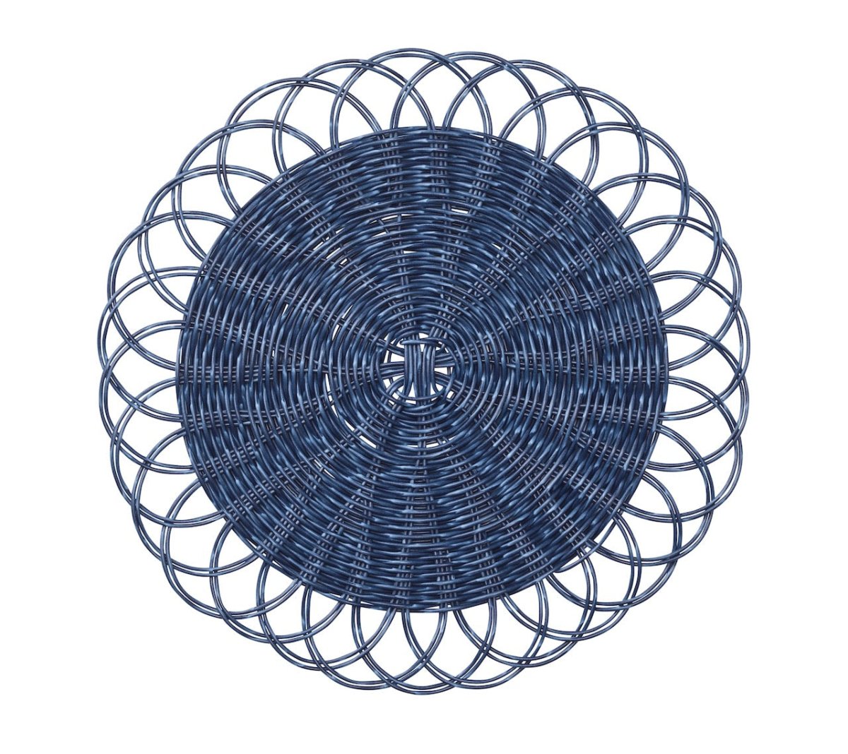 Kim Seybert Alfresco Placemats Set of 4 in Blue by Kim Seybert - Blue Placemats Set of 4 - 15"L x 15"W x 0.15"H at FIG LINENS AND HOME - 1