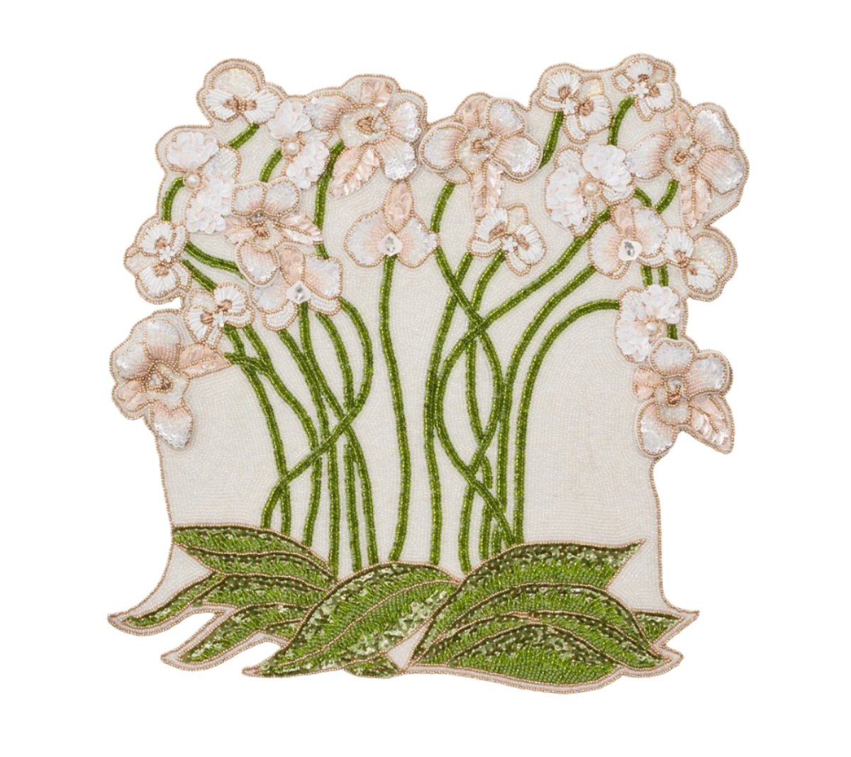 Kim Seybert Orchid Placemats Set of 2 in Multi by Kim Seybert - Multi Set of 2 Placemats - 15.25"L x 15.25"W x 0.25"H at FIG LINENS AND HOME - 1