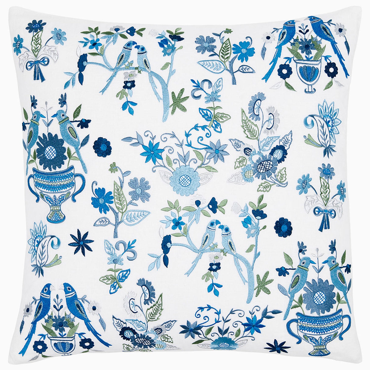 Amaya Light Indigo Pillow by John Robshaw at Fig Linens and Home - 1