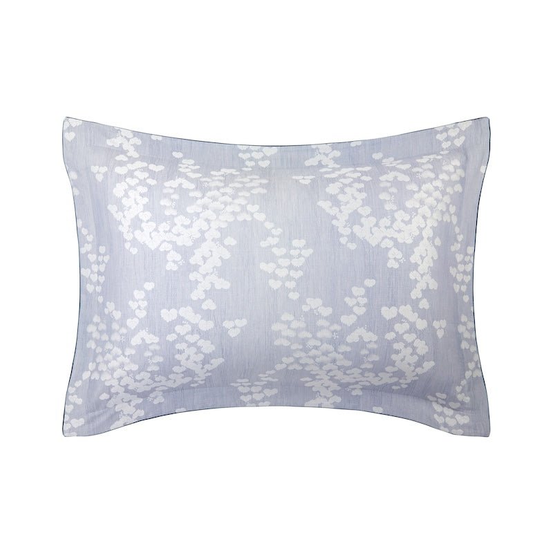 Pillow Sham Front - Yves Delorme Estampe Bedding in Silver and Blue at Fig Linens and Home