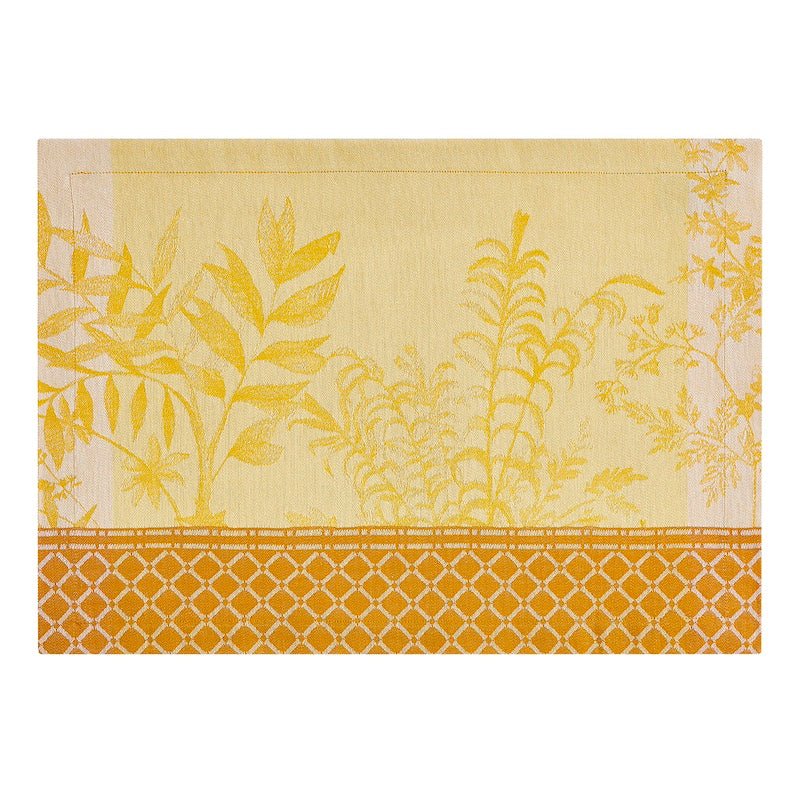 Placemat - Jardin d'eden yellow by le jacquard français | table linens at Fig Linens and Home