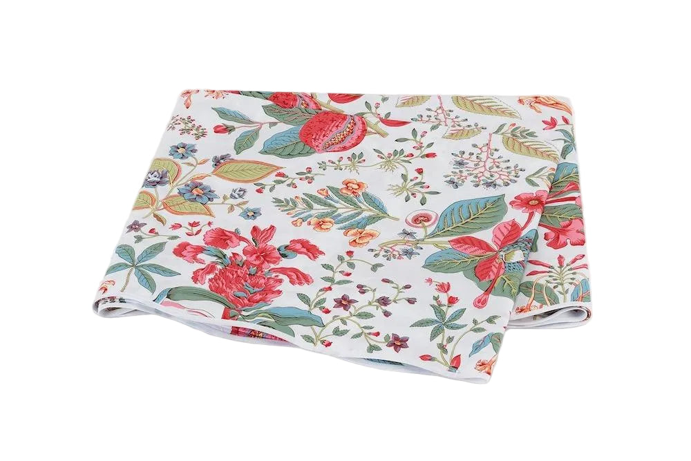 Pomegranate Pink Coral Flat Sheet | Matouk Schumacher at Fig Linens