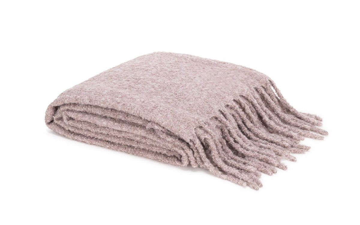 Matouk Poncho Throw Blanket in Deep Lilac at Fig Linens and Home 1