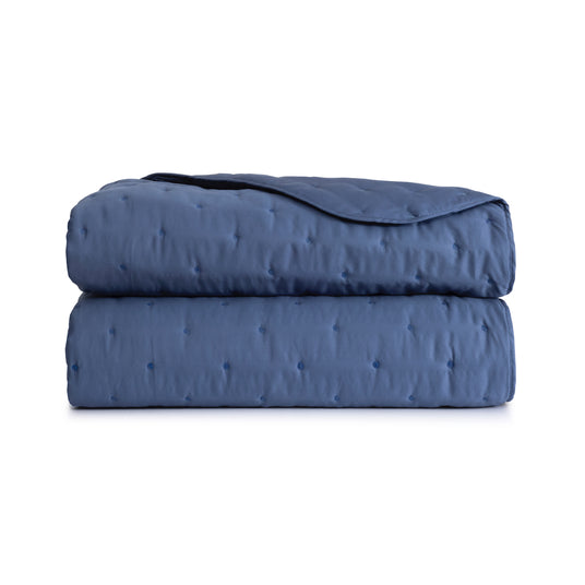 Triomphe Outremer Quilted Coverlet by Yves Delorme