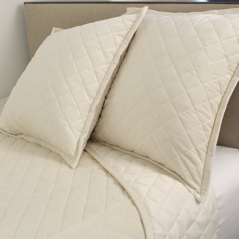 Close Ivory Velvet Coverlet Set by Ann Gish at Fig Linens and Home