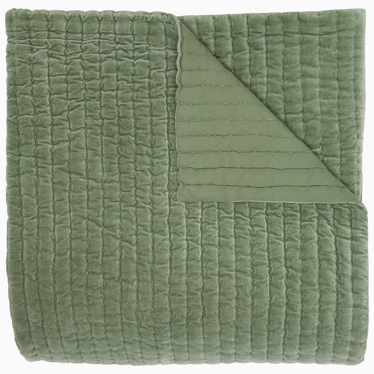 Velvet Sage Quilt by John Robshaw at Fig Linens and Home - 1
