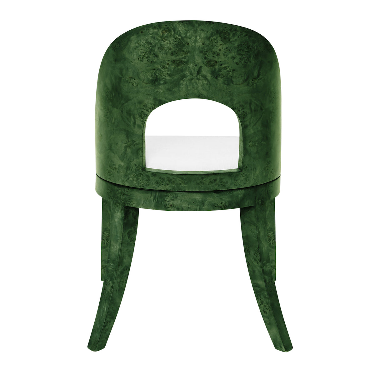 Worlds Away Rafferty Emerald Burl Wood Chair at Fig Linens and Home - Back