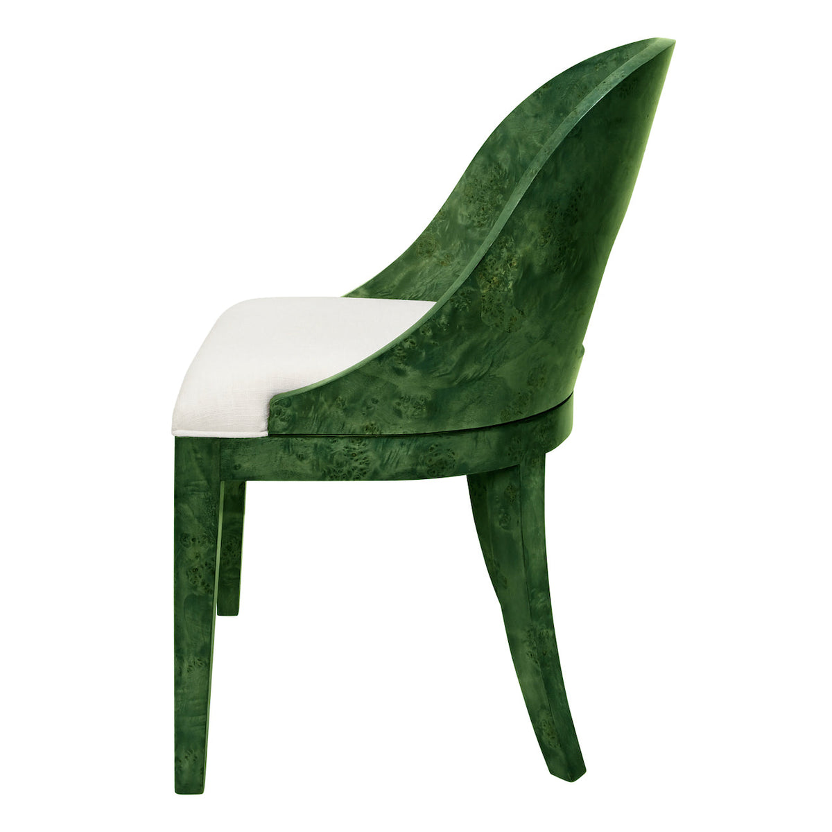 Worlds Away Rafferty Emerald Burl Wood Chair at Fig Linens and Home - Side