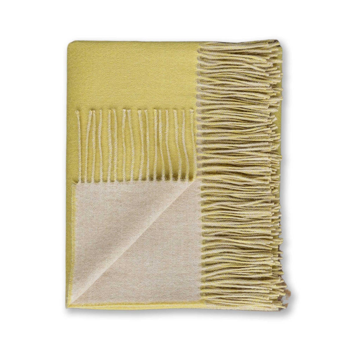 Reversible Throw French Yellow and Beige by Alicia Adams Alpaca at Fig Linens and Home