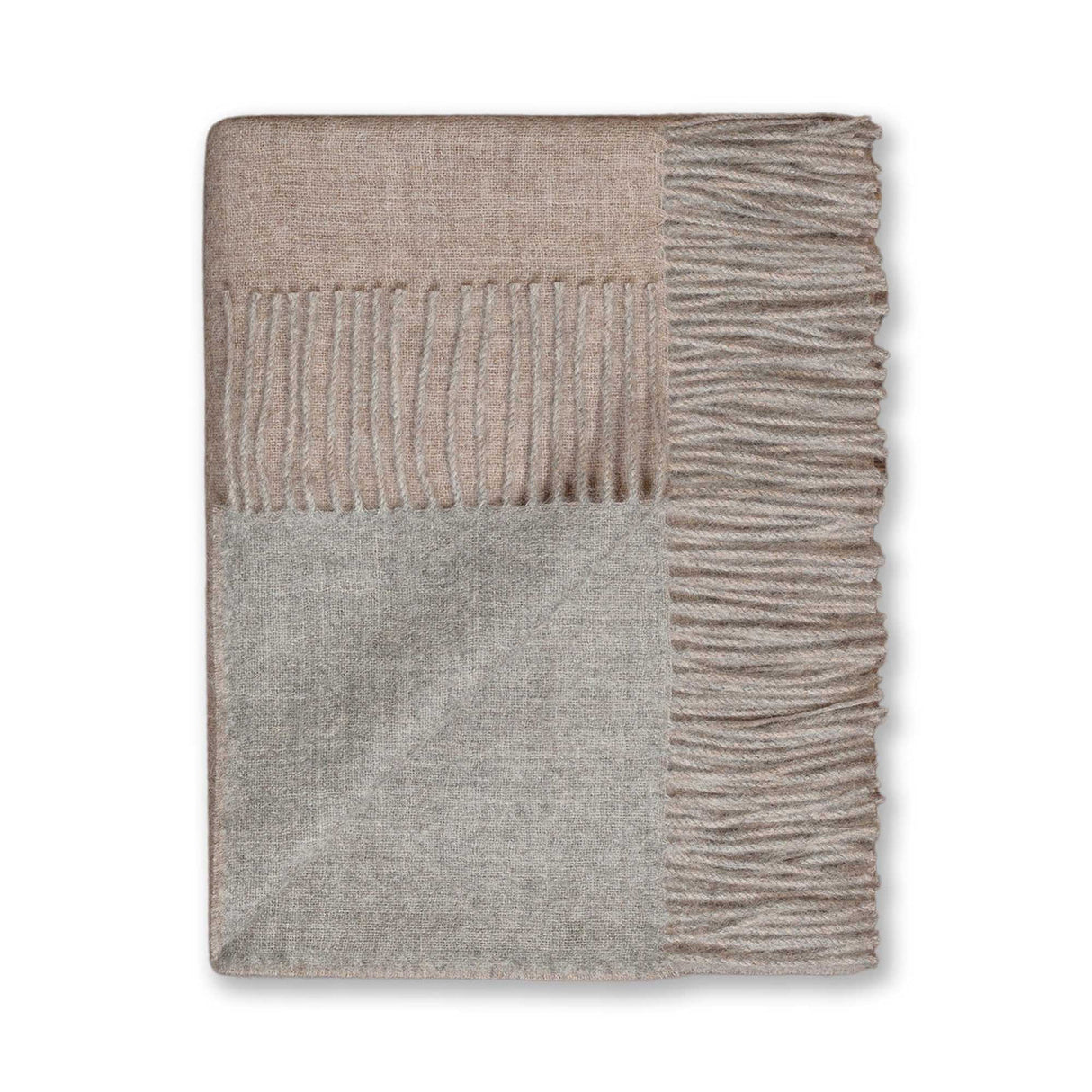 Reversible Throw Light Taupe and Light Grey by Alicia Adams Alpaca at Fig Linens and Home