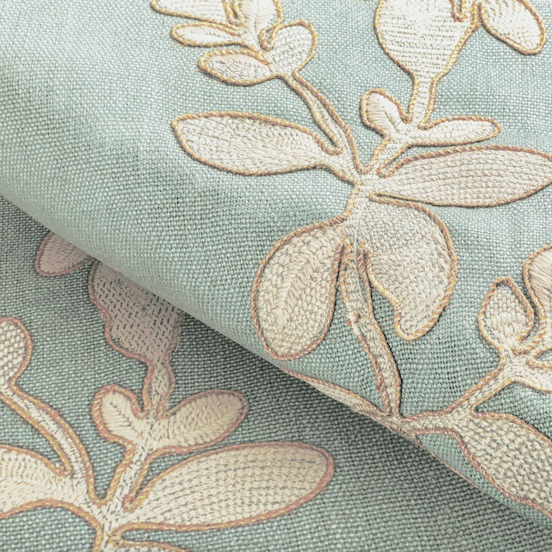 Fabric Detail - Ryan Studio in Kravet Fabric Barbara Barry Ojai Ginger Flower Celeste Throw Pillow