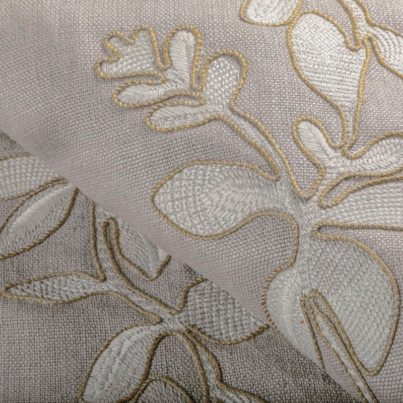 Embroidery Detail - Ryan Studio Ginger Flower Feather Pillow - Kravet Couture Barbara Barry Fabric
