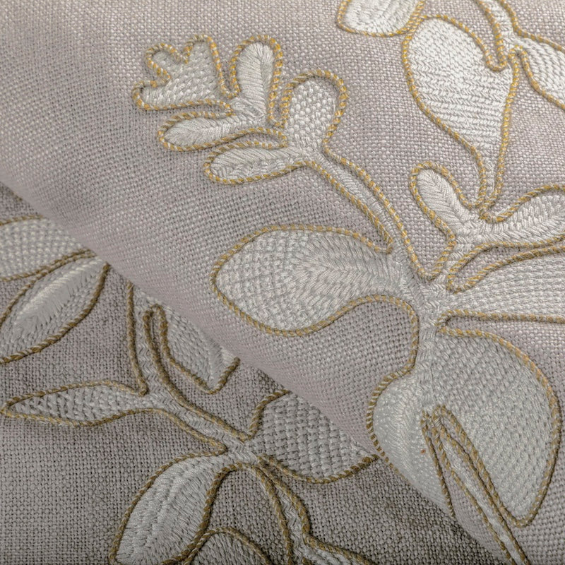 Embroidery Detail - Ryan Studio Ginger Flower Feather Pillow - Kravet Couture Barbara Barry Fabric