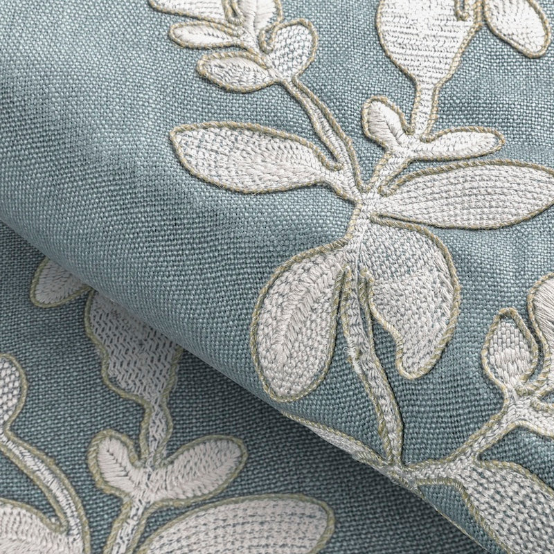 Ginger Flower Pond Decorative Pillow - Detail of Kravet Couture Barbara Barry Fabric